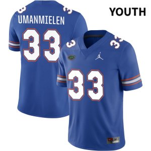 Youth Florida Gators #33 Princely Umanmielen NCAA Jordan Brand Royal NIL 2022 Authentic Stitched College Football Jersey WFL4662TJ